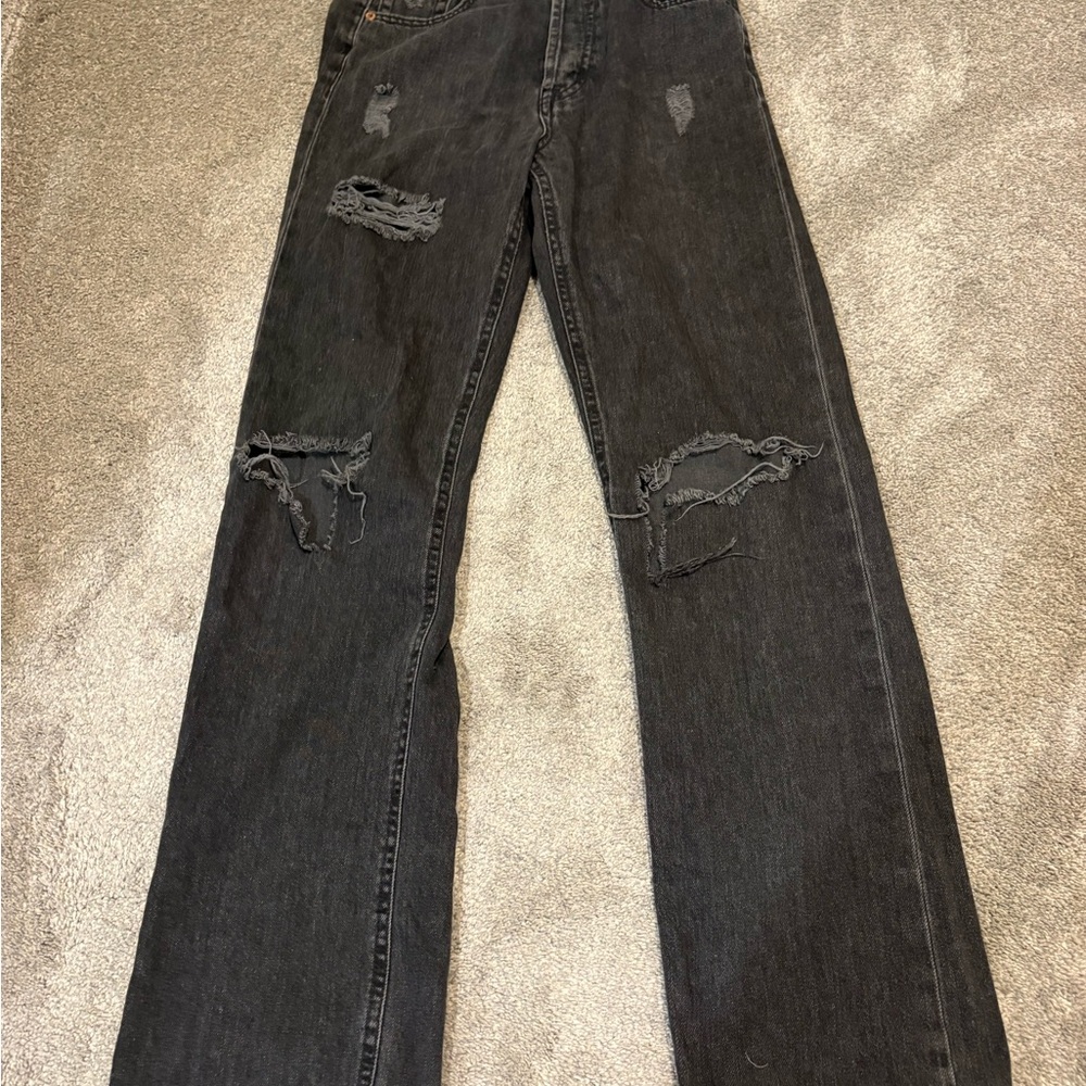 Aeropostale Distressed Black Jeans Size 0 Regular